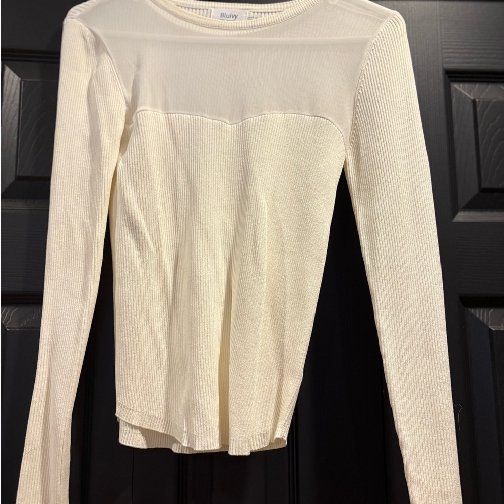 Bluivy Cream Long Sleeve Top NWOT